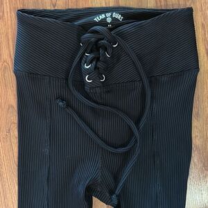 NWOT Year of Ours black ribbed football tight legging xs